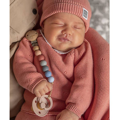 Conjunto para Bebê Kyr com Touca Rosa em Algodão 100% (3 Peças): Rosa pulverulento / 100% algodão / 3-6 meses