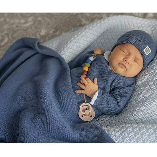 Conjunto Kyr para Bebê com Gorro Azul (3 Peças) 100% Algodão: Azulon / 100% algodão / 0-1 meses