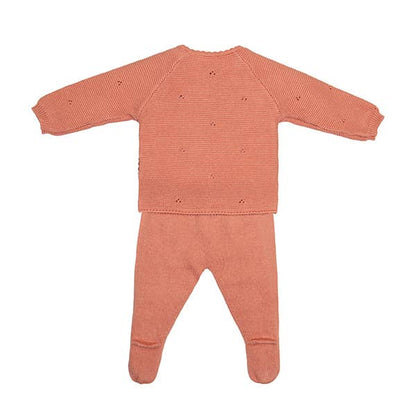 Conjunto para Bebê Kyr com Touca Rosa em Algodão 100% (3 Peças): Rosa pulverulento / 100% algodão / 3-6 meses