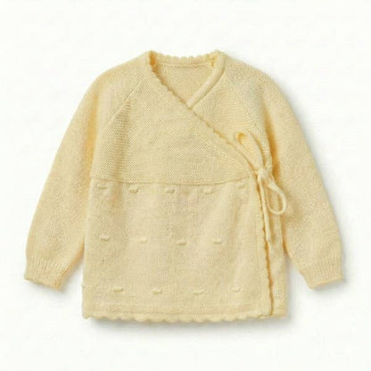 Conjunto bebé Tico de malha com bolinhas: Casaco e Polaina 100% algodão: Amarelo / 3-6 meses